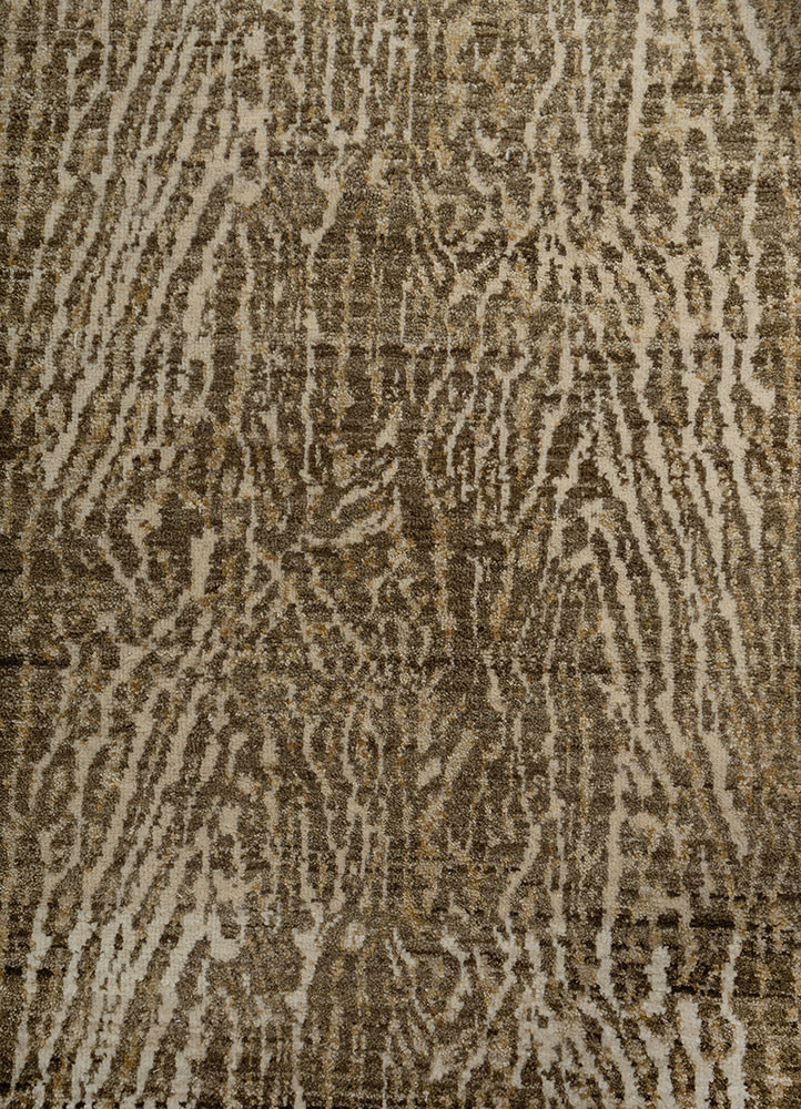 gilded age beige and brown afghan wool hand knotted Rug - CloseUp gilded age beige and brown afghan wool hand knotted Rug - CloseUp