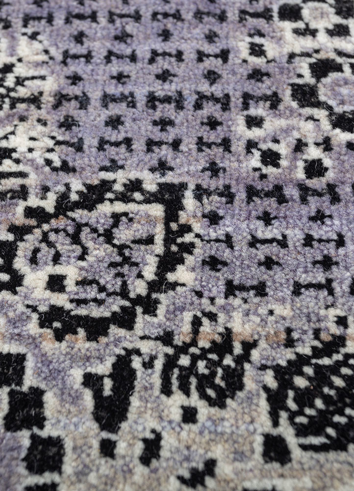 gilded age pink and purple afghan wool hand knotted Rug - CloseUp gilded age pink and purple afghan wool hand knotted Rug - CloseUp