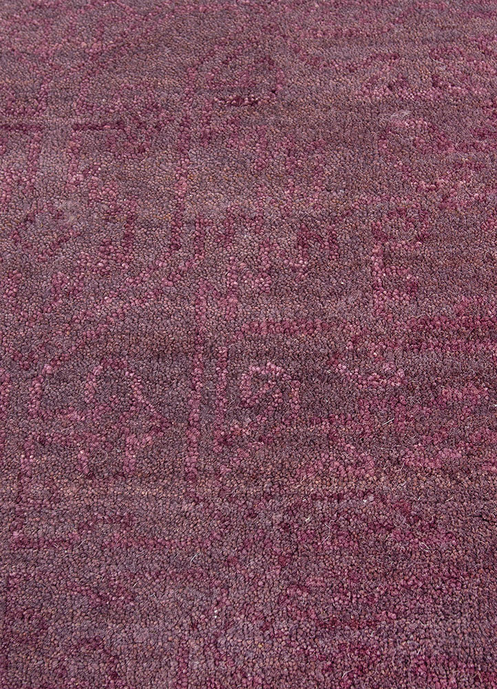 clan pink and purple wool hand knotted Rug - CloseUp clan pink and purple wool hand knotted Rug - CloseUp