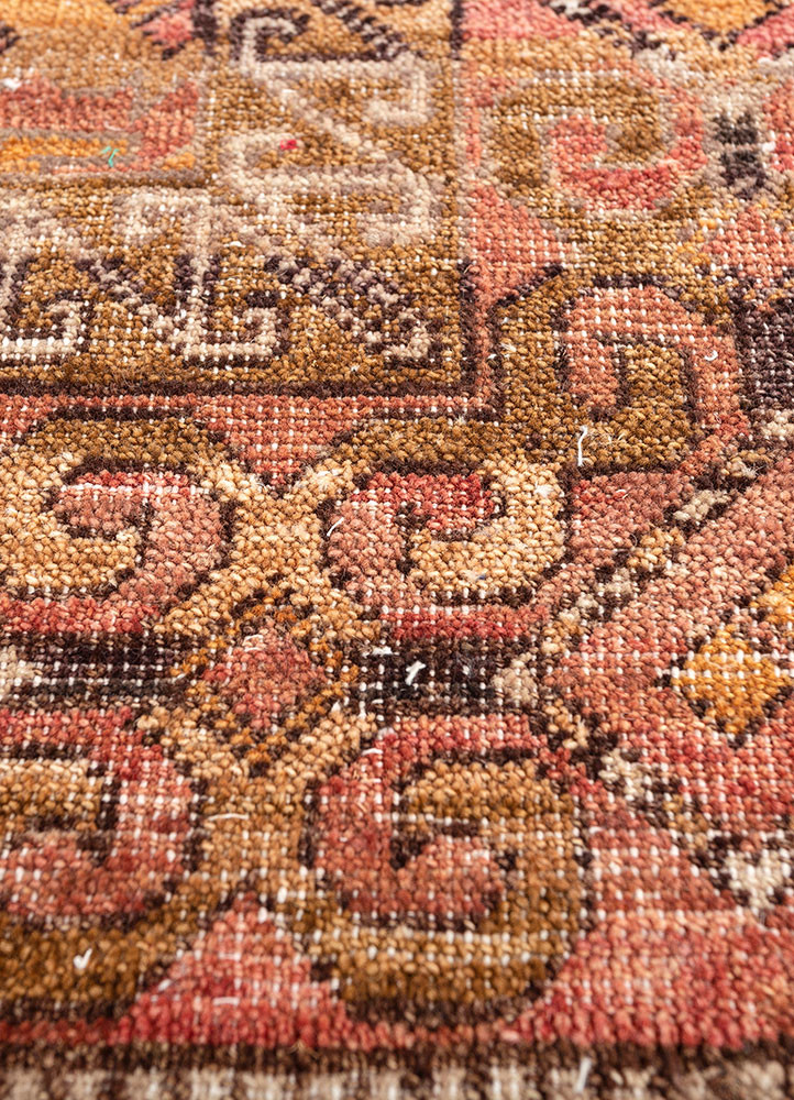 viscaya red and orange wool hand knotted Rug - CloseUp viscaya red and orange wool hand knotted Rug - CloseUp