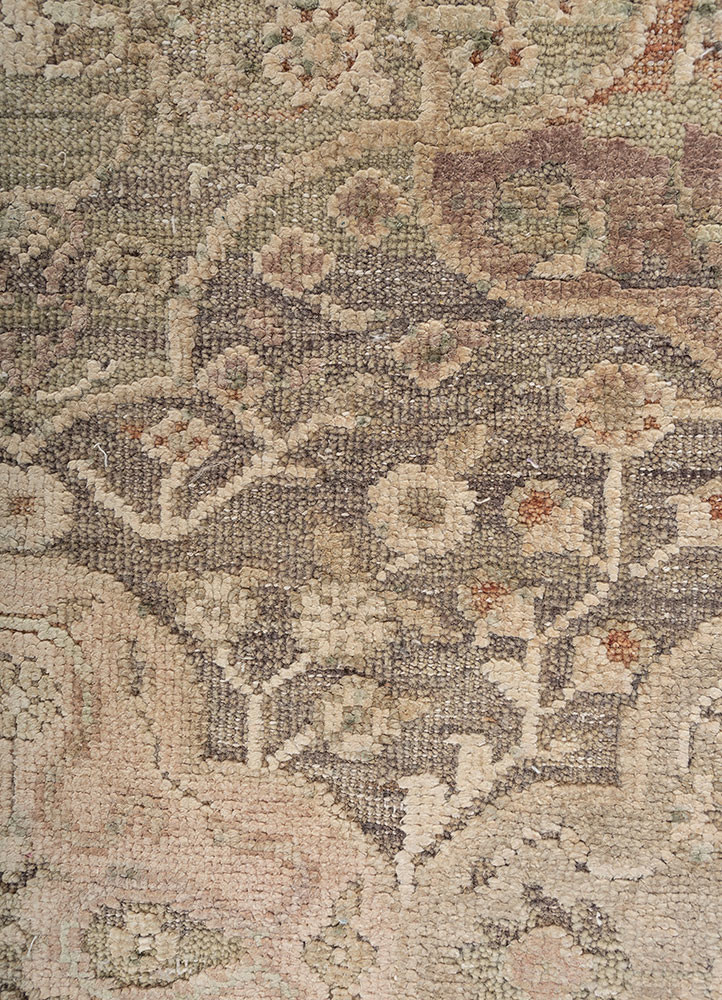 viscaya ivory wool and silk hand knotted Rug - CloseUp viscaya ivory wool and silk hand knotted Rug - CloseUp