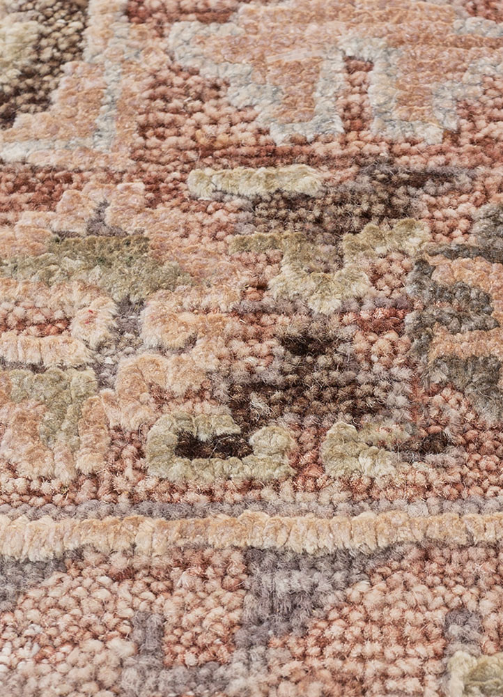 viscaya beige and brown afghan wool and silk hand knotted Rug - CloseUp viscaya beige and brown afghan wool and silk hand knotted Rug - CloseUp
