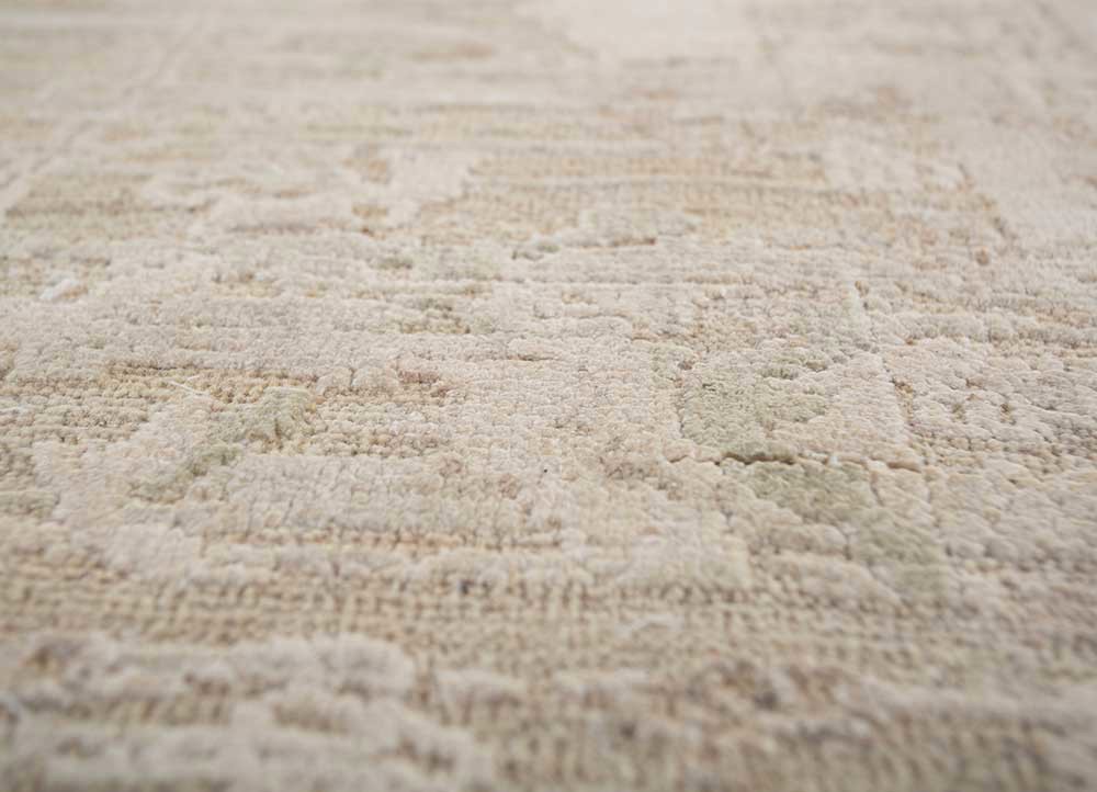 aprezo ivory afghan wool and silk hand knotted Rug - CloseUp aprezo ivory afghan wool and silk hand knotted Rug - CloseUp