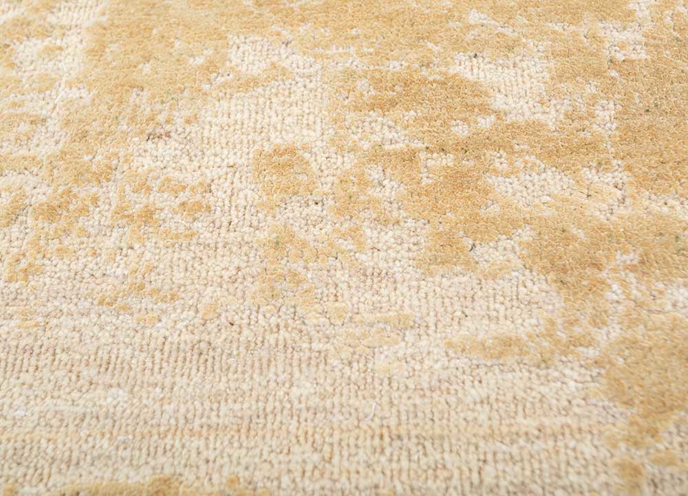 entropy gold afghan wool and silk hand knotted Rug - CloseUp entropy gold afghan wool and silk hand knotted Rug - CloseUp
