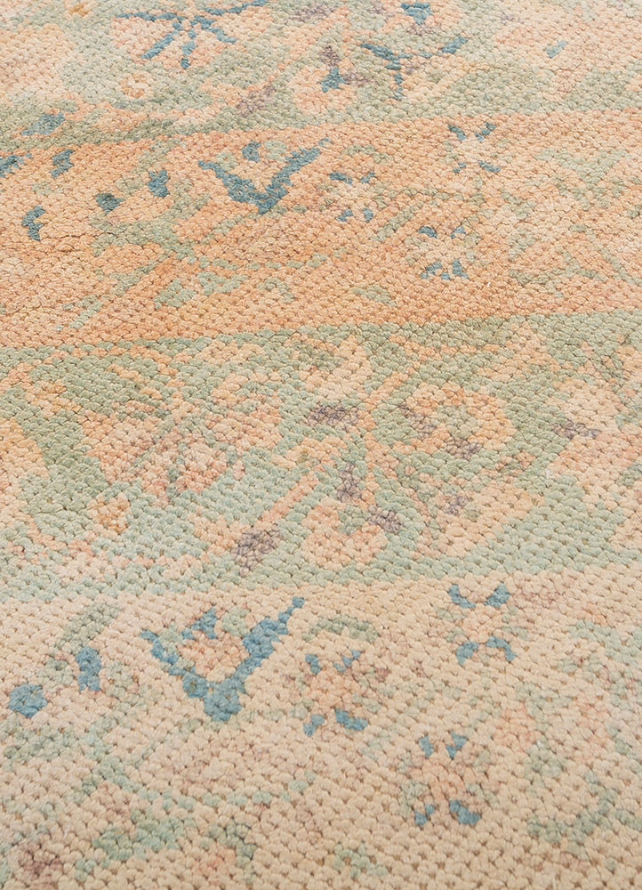 far pavilions red and orange wool and silk hand knotted Rug - CloseUp far pavilions red and orange wool and silk hand knotted Rug - CloseUp
