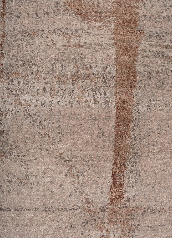 entropy beige and brown wool and bamboo silk hand knotted Rug - CloseUp entropy beige and brown wool and bamboo silk hand knotted Rug - CloseUp