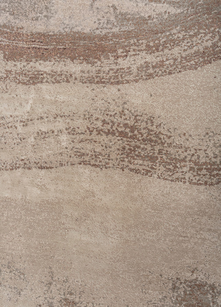 entropy ivory wool and bamboo silk hand knotted Rug - CloseUp