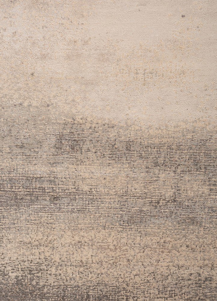 aprezo beige and brown wool and bamboo silk hand knotted Rug - CloseUp aprezo beige and brown wool and bamboo silk hand knotted Rug - CloseUp