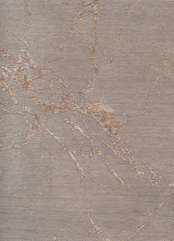 urban pause by kavi grey and black wool and bamboo silk hand knotted Rug - CloseUp urban pause by kavi grey and black wool and bamboo silk hand knotted Rug - CloseUp