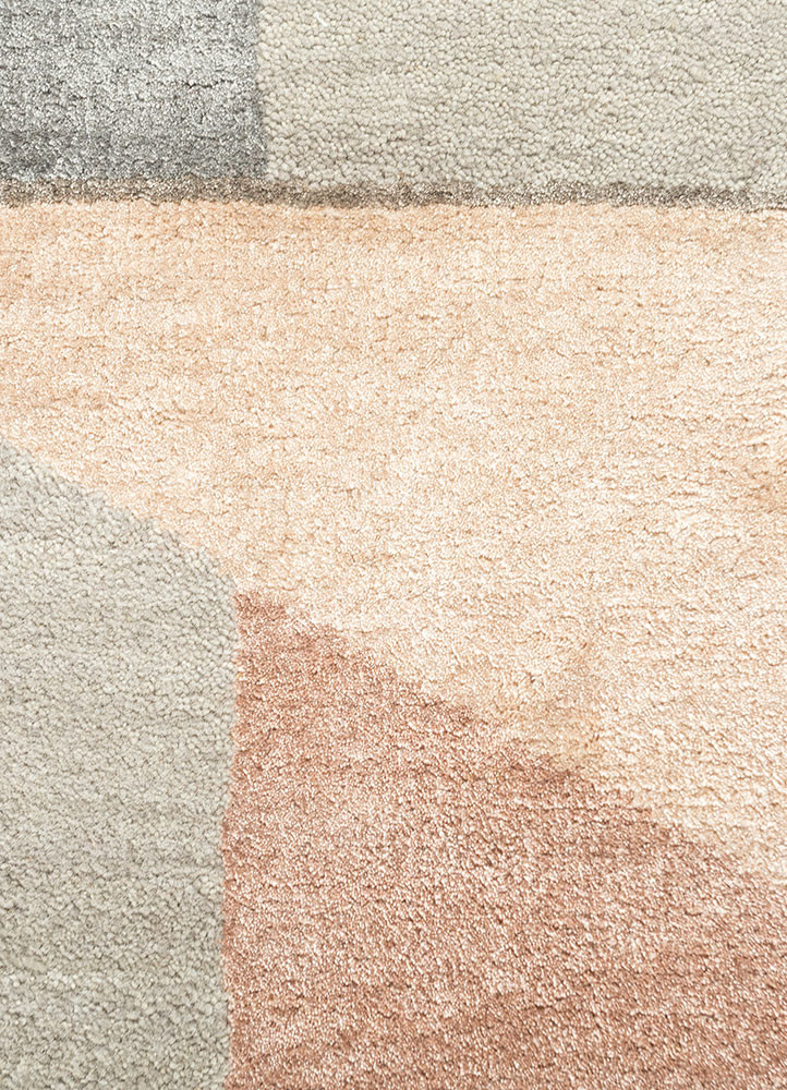 chaos theory by kavi grey and black wool and bamboo silk hand knotted Rug - CloseUp