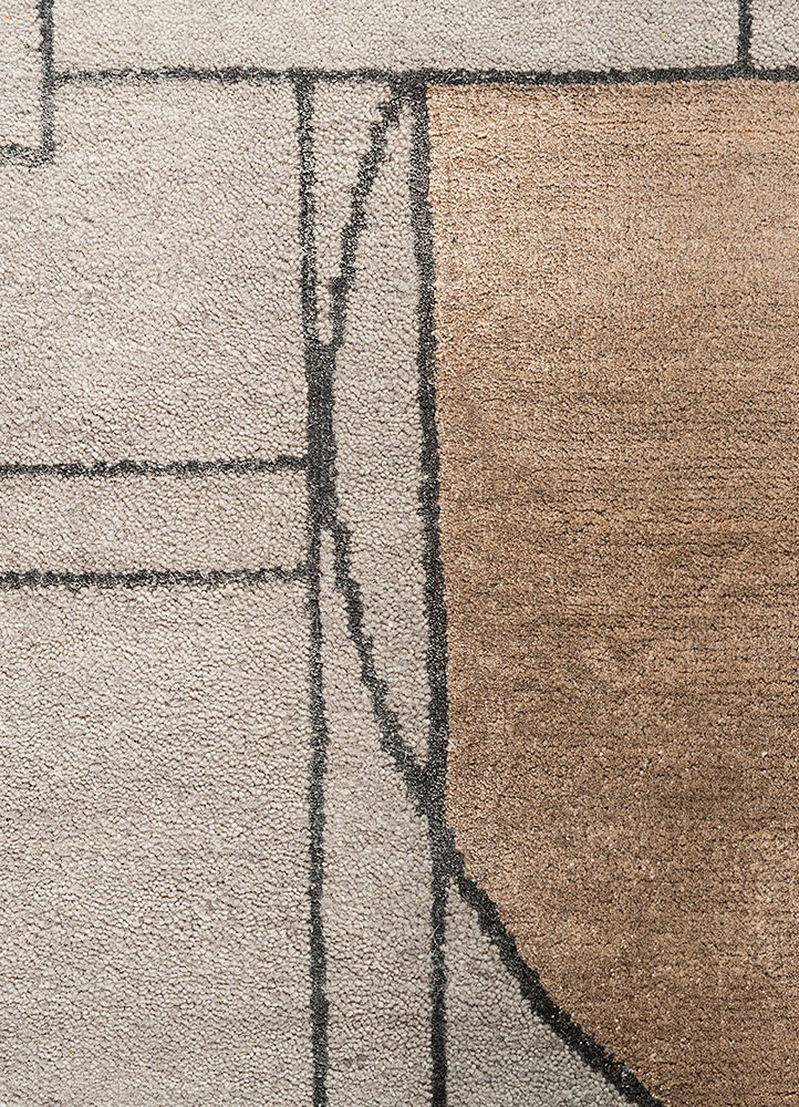 aakar by kavi grey and black wool and bamboo silk hand knotted Rug - CloseUp aakar by kavi grey and black wool and bamboo silk hand knotted Rug - CloseUp