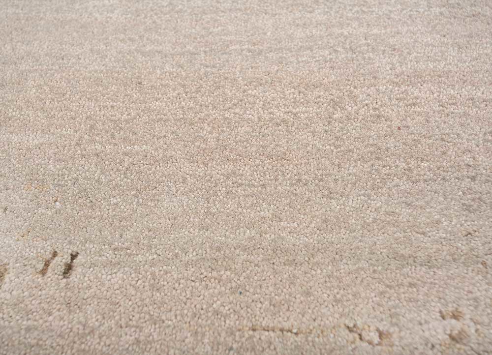 chaos theory by kavi beige and brown wool and bamboo silk hand knotted Rug - CloseUp