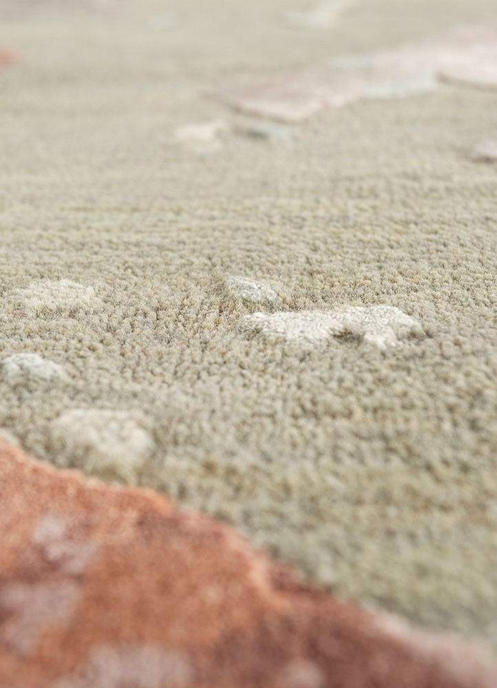 hidden by kavi green wool and bamboo silk hand knotted Rug - CloseUp hidden by kavi green wool and bamboo silk hand knotted Rug - CloseUp