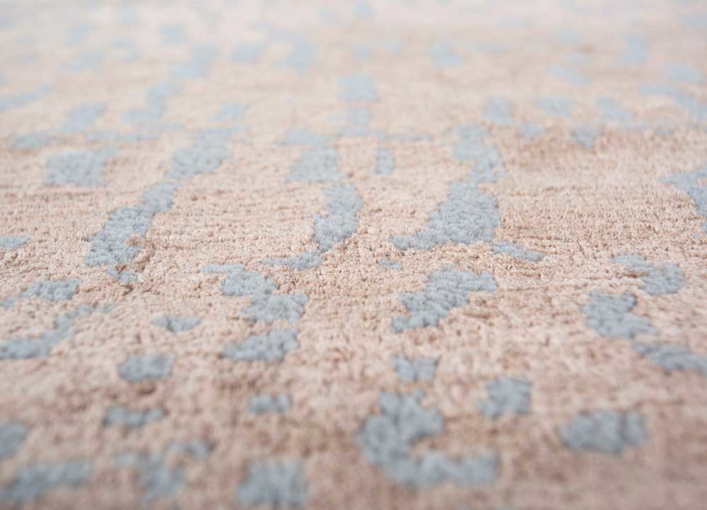 chaos theory by kavi beige and brown wool and bamboo silk hand knotted Rug - CloseUp