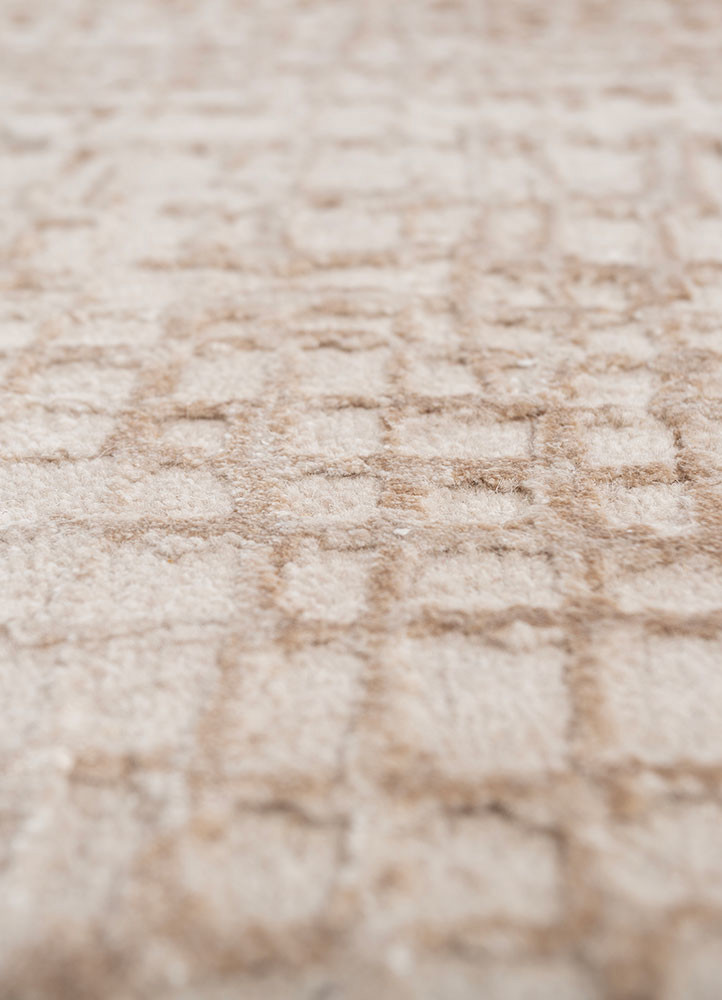 project error by kavi ivory wool and bamboo silk hand knotted Rug - CloseUp project error by kavi ivory wool and bamboo silk hand knotted Rug - CloseUp