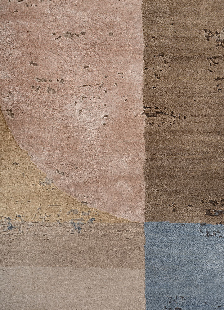 unfold by kavi ivory wool and bamboo silk hand knotted Rug - CloseUp unfold by kavi ivory wool and bamboo silk hand knotted Rug - CloseUp