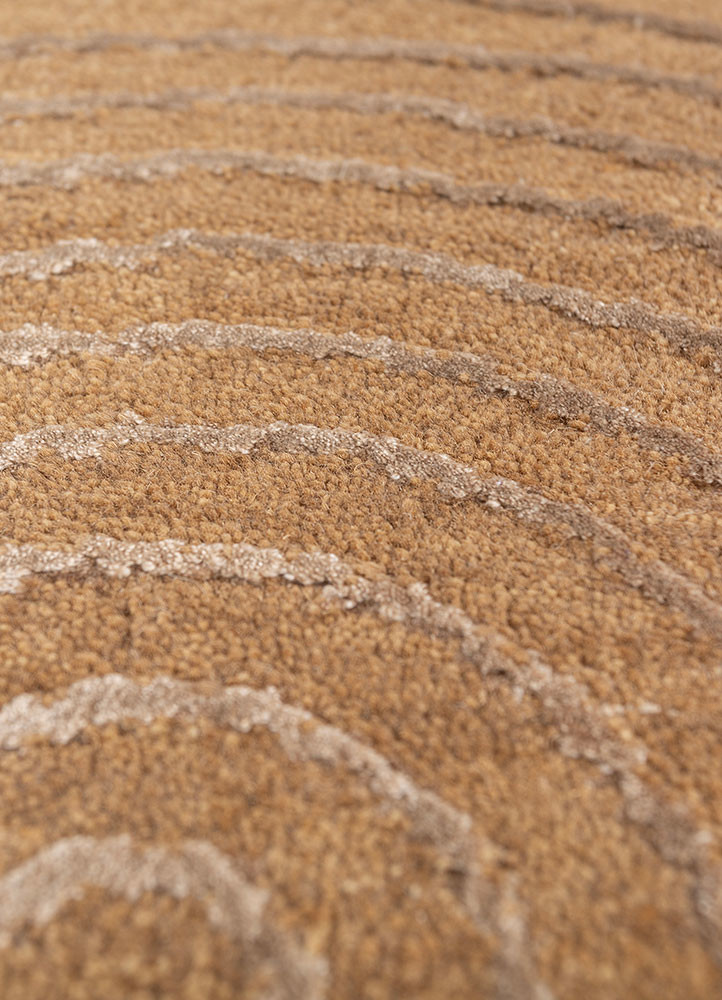 azalea beige and brown wool and bamboo silk hand knotted Rug - CloseUp azalea beige and brown wool and bamboo silk hand knotted Rug - CloseUp