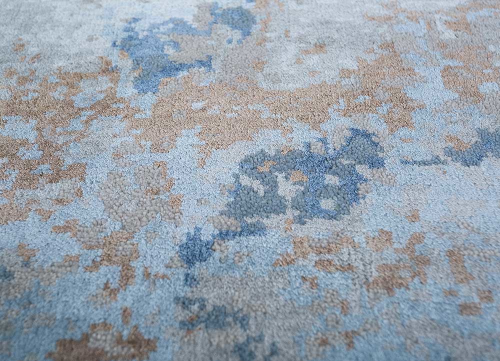 chaos theory by kavi ivory wool and bamboo silk hand knotted Rug - CloseUp chaos theory by kavi ivory wool and bamboo silk hand knotted Rug - CloseUp