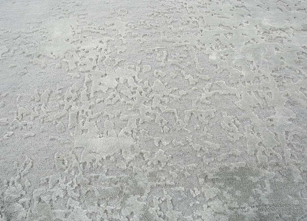 chaos theory by kavi blue wool and bamboo silk hand knotted Rug - CloseUp