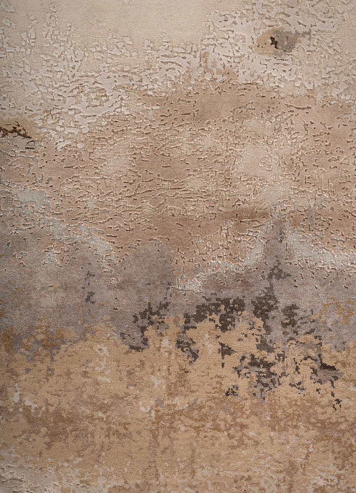chaos theory by kavi ivory wool and bamboo silk hand knotted Rug - CloseUp chaos theory by kavi ivory wool and bamboo silk hand knotted Rug - CloseUp