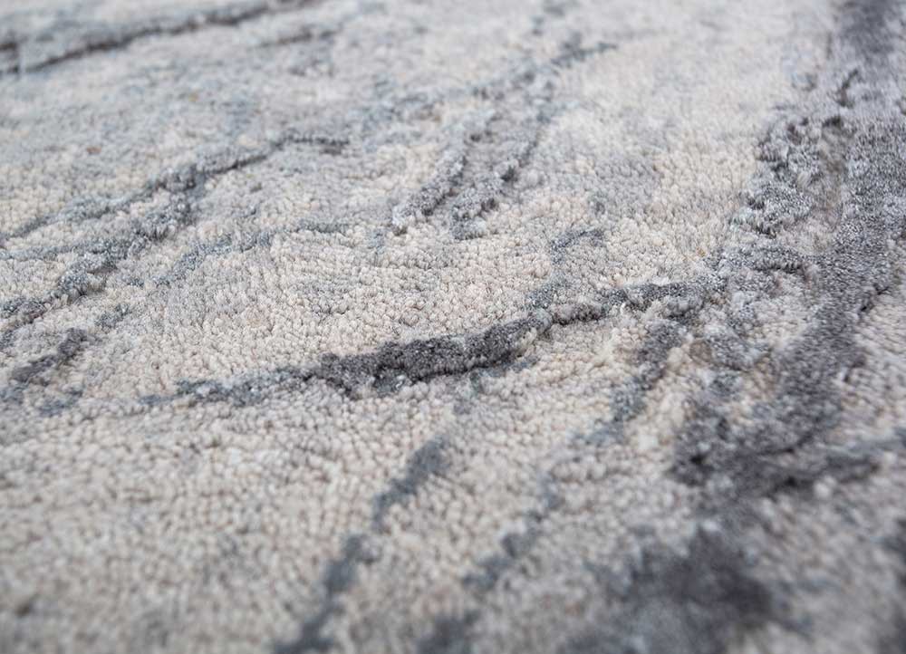 free verse by kavi ivory wool and bamboo silk hand knotted Rug - CloseUp