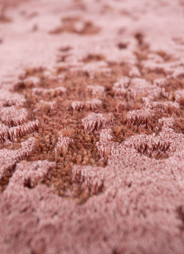 chaos theory by kavi pink and purple wool and bamboo silk hand knotted Rug - CloseUp chaos theory by kavi pink and purple wool and bamboo silk hand knotted Rug - CloseUp