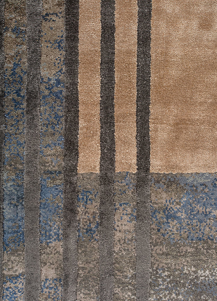 aakar by kavi grey and black wool and bamboo silk hand knotted Rug - CloseUp aakar by kavi grey and black wool and bamboo silk hand knotted Rug - CloseUp