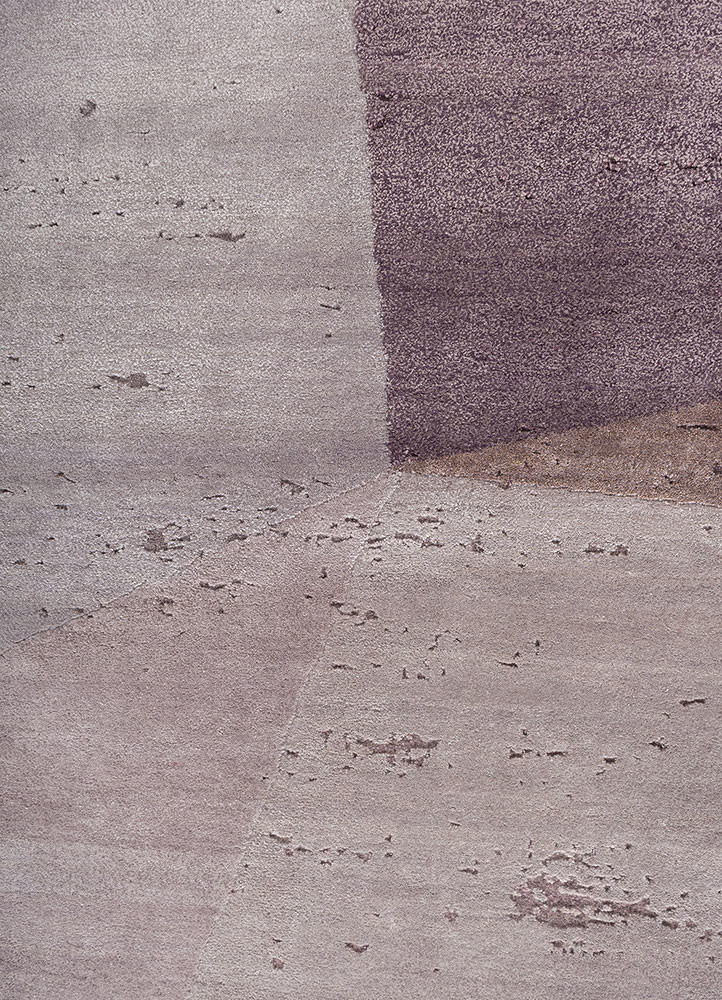 aakar by kavi red and orange wool and bamboo silk hand knotted Rug - CloseUp