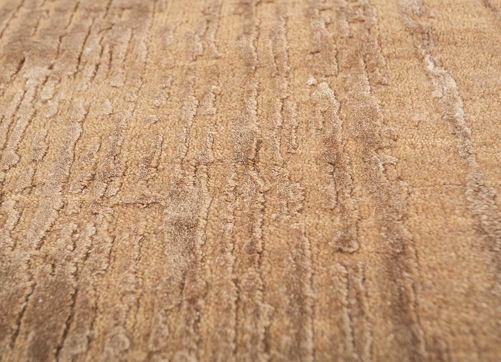 free verse by kavi beige and brown wool and bamboo silk hand knotted Rug - CloseUp