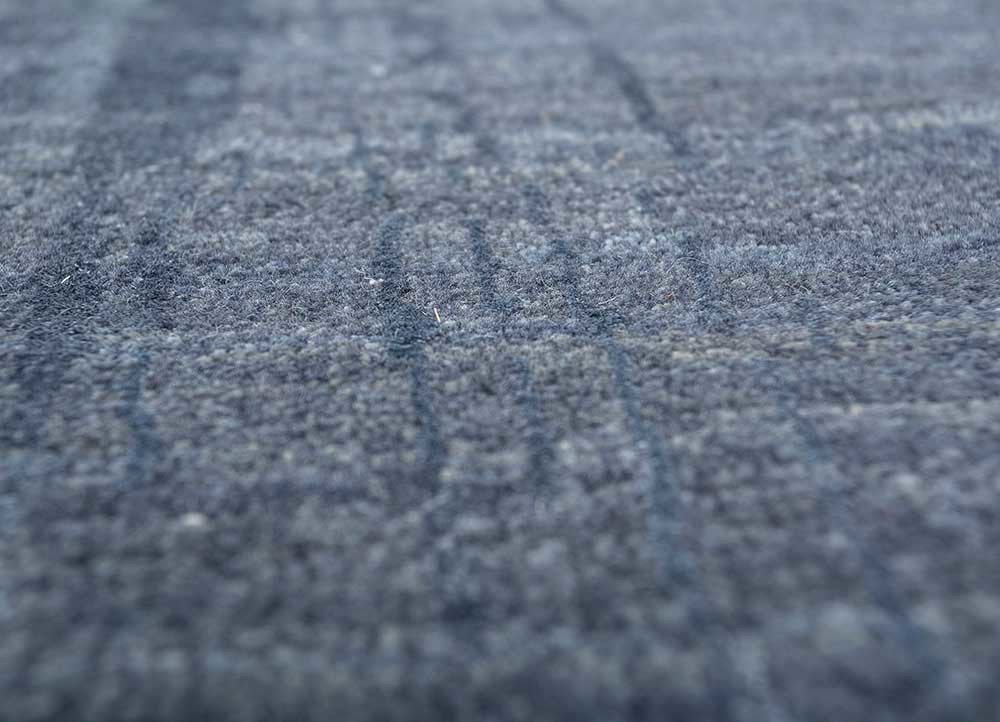 free verse by kavi blue wool and bamboo silk hand knotted Rug - CloseUp