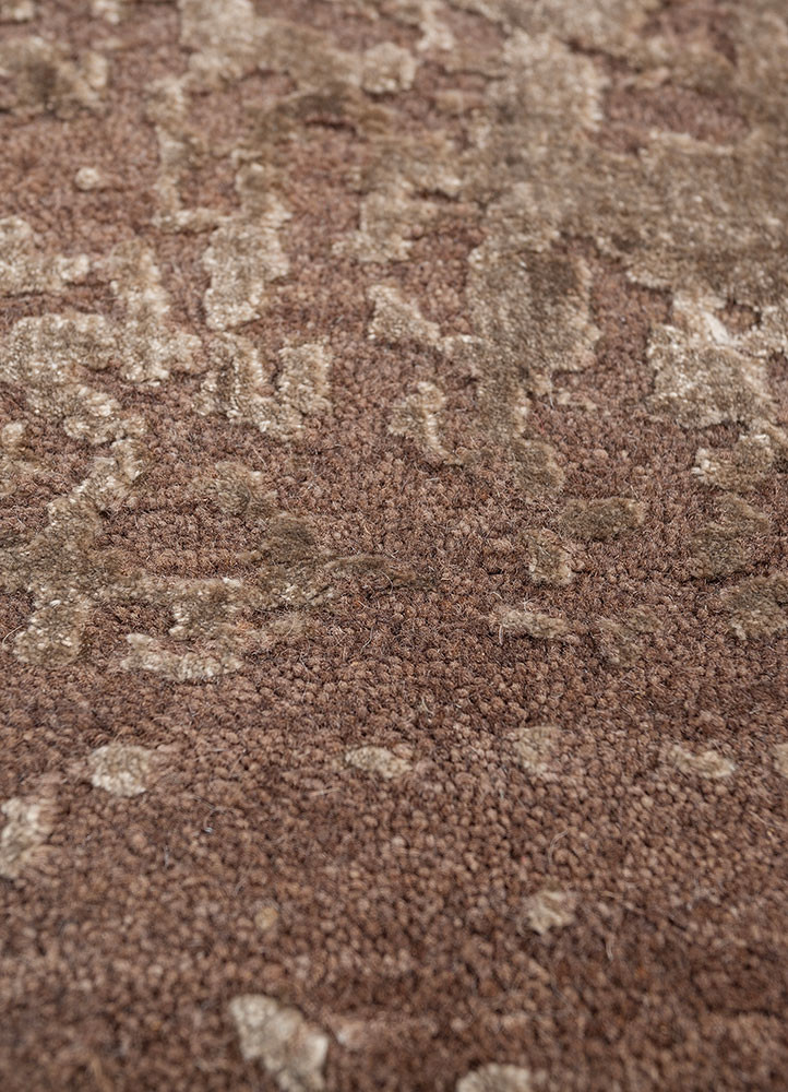aprezo beige and brown wool and bamboo silk hand knotted Rug - CloseUp aprezo beige and brown wool and bamboo silk hand knotted Rug - CloseUp