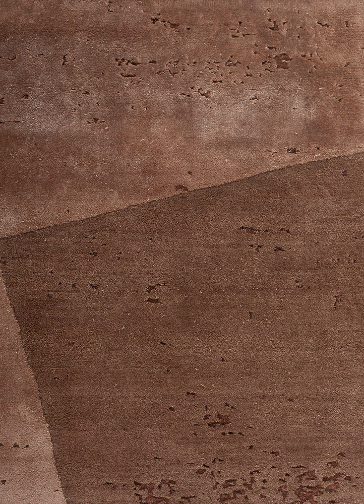 unfold by kavi beige and brown wool and bamboo silk hand knotted Rug - CloseUp unfold by kavi beige and brown wool and bamboo silk hand knotted Rug - CloseUp