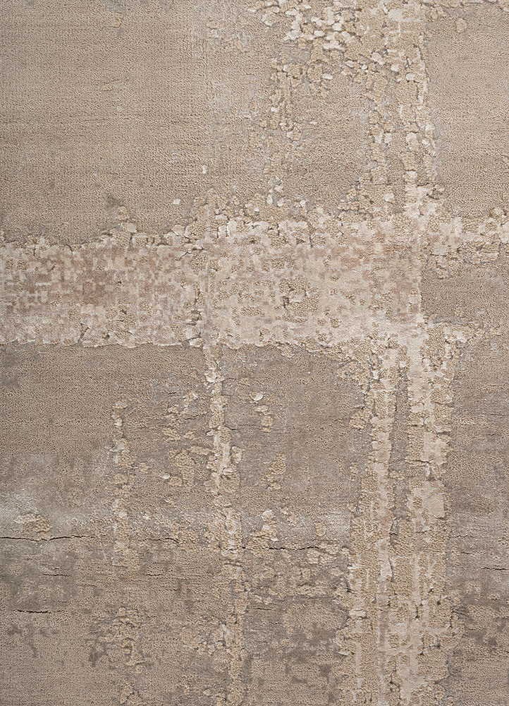 aprezo ivory wool and bamboo silk hand knotted Rug - CloseUp aprezo ivory wool and bamboo silk hand knotted Rug - CloseUp