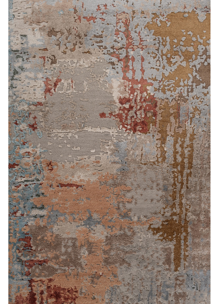 project error by kavi grey and black wool and bamboo silk hand knotted Rug - CloseUp project error by kavi grey and black wool and bamboo silk hand knotted Rug - CloseUp