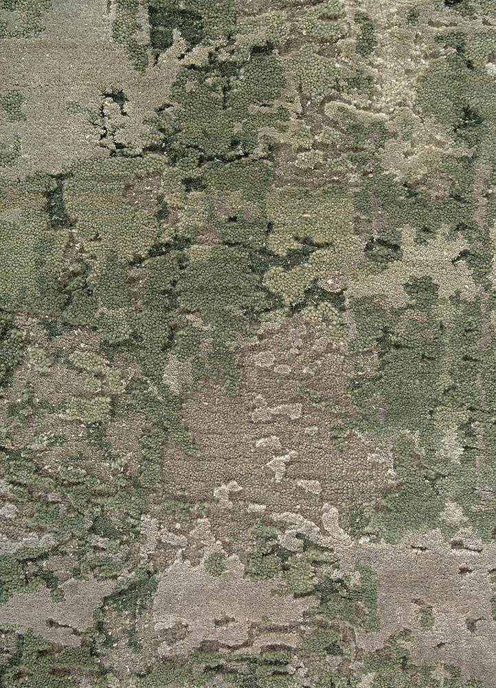 project error by kavi green wool and bamboo silk hand knotted Rug - CloseUp project error by kavi green wool and bamboo silk hand knotted Rug - CloseUp