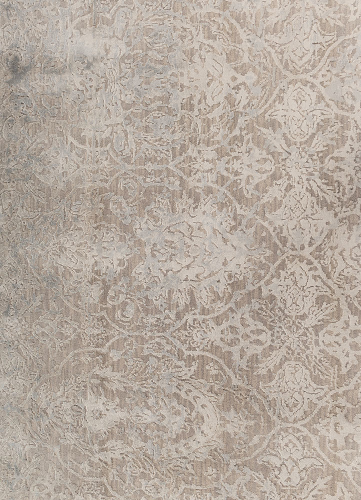 aprezo grey and black wool and bamboo silk hand knotted Rug - CloseUp aprezo grey and black wool and bamboo silk hand knotted Rug - CloseUp