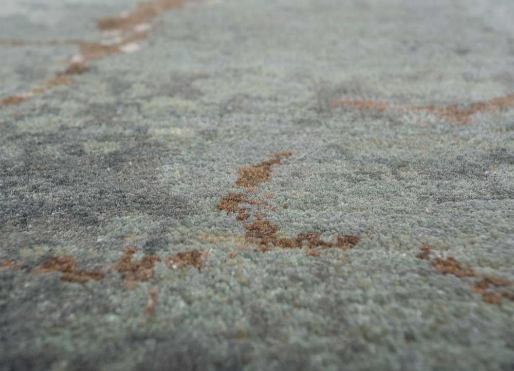 hidden by kavi blue wool and bamboo silk hand knotted Rug - CloseUp hidden by kavi blue wool and bamboo silk hand knotted Rug - CloseUp