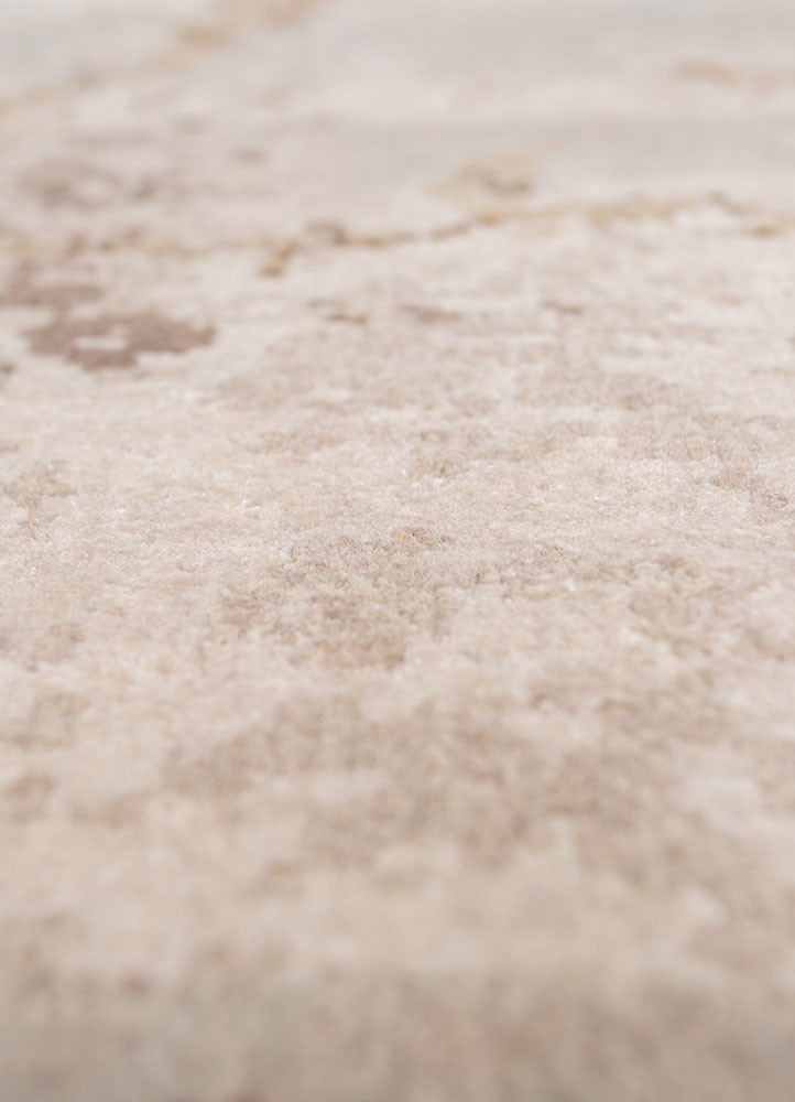 hidden by kavi ivory wool and bamboo silk hand knotted Rug - CloseUp hidden by kavi ivory wool and bamboo silk hand knotted Rug - CloseUp