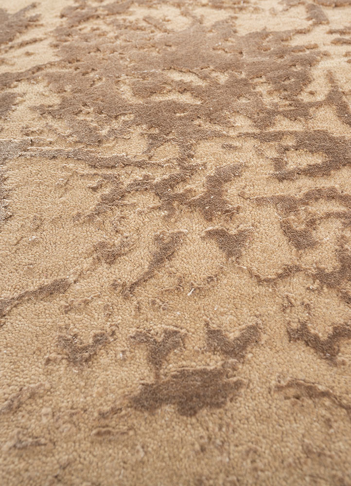 hidden by kavi beige and brown wool and bamboo silk hand knotted Rug - CloseUp hidden by kavi beige and brown wool and bamboo silk hand knotted Rug - CloseUp