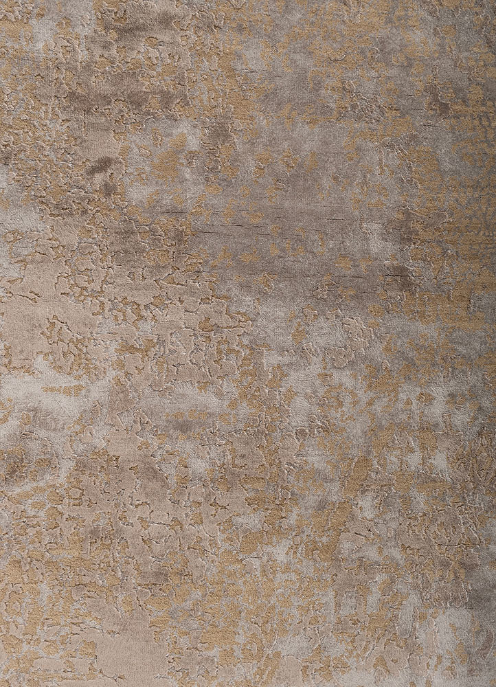 project error by kavi grey and black wool and bamboo silk hand knotted Rug - CloseUp