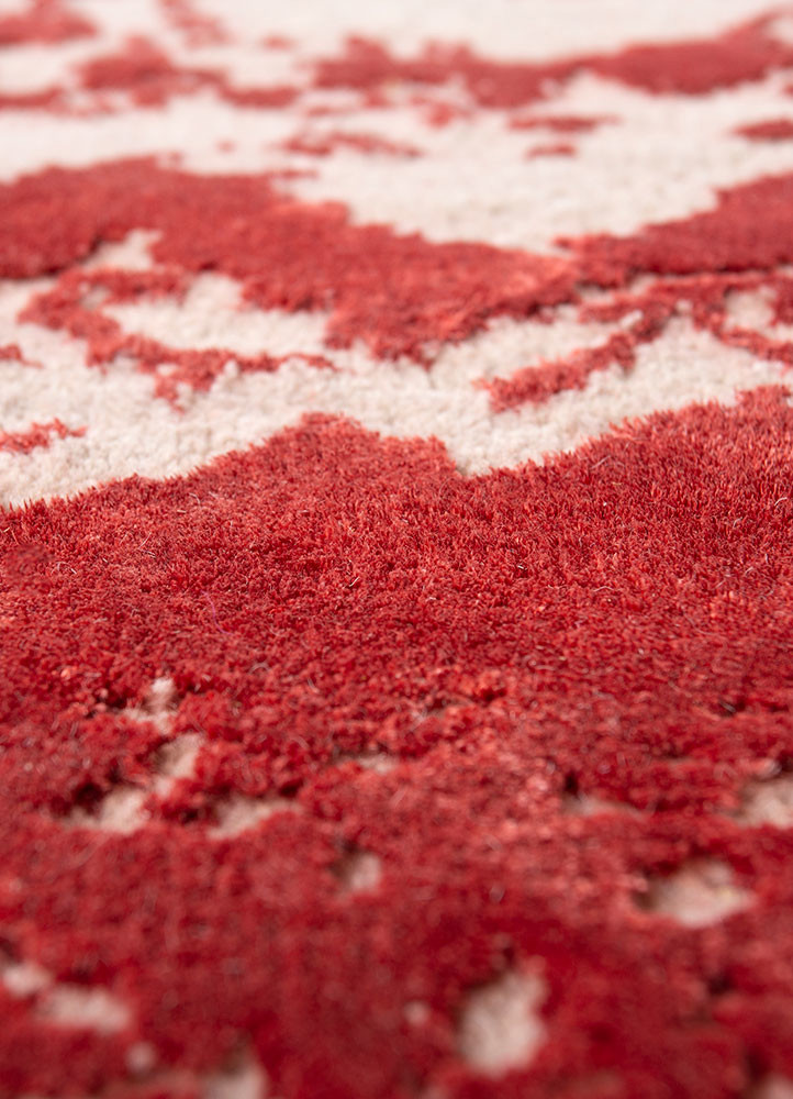 project error by kavi ivory wool and bamboo silk hand knotted Rug - CloseUp