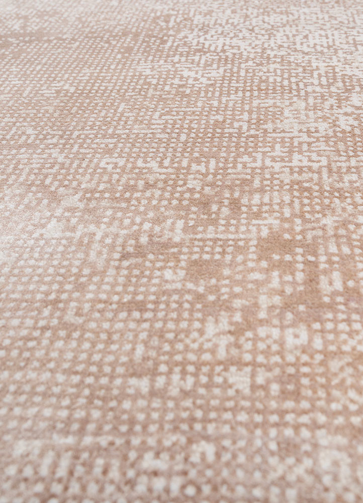 afterglow by kavi ivory wool and bamboo silk hand knotted Rug - CloseUp