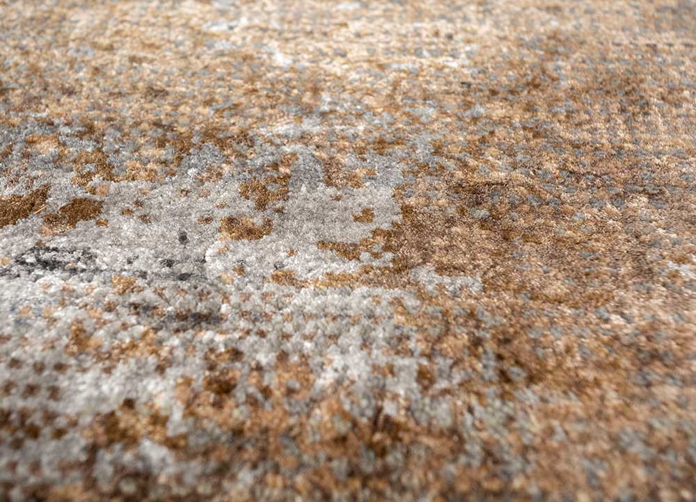 afterglow by kavi grey and black wool and bamboo silk hand knotted Rug - CloseUp