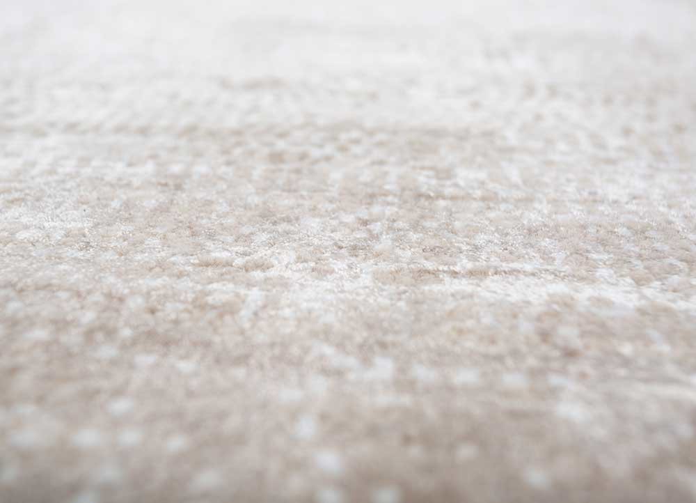 afterglow by kavi ivory wool and bamboo silk hand knotted Rug - CloseUp