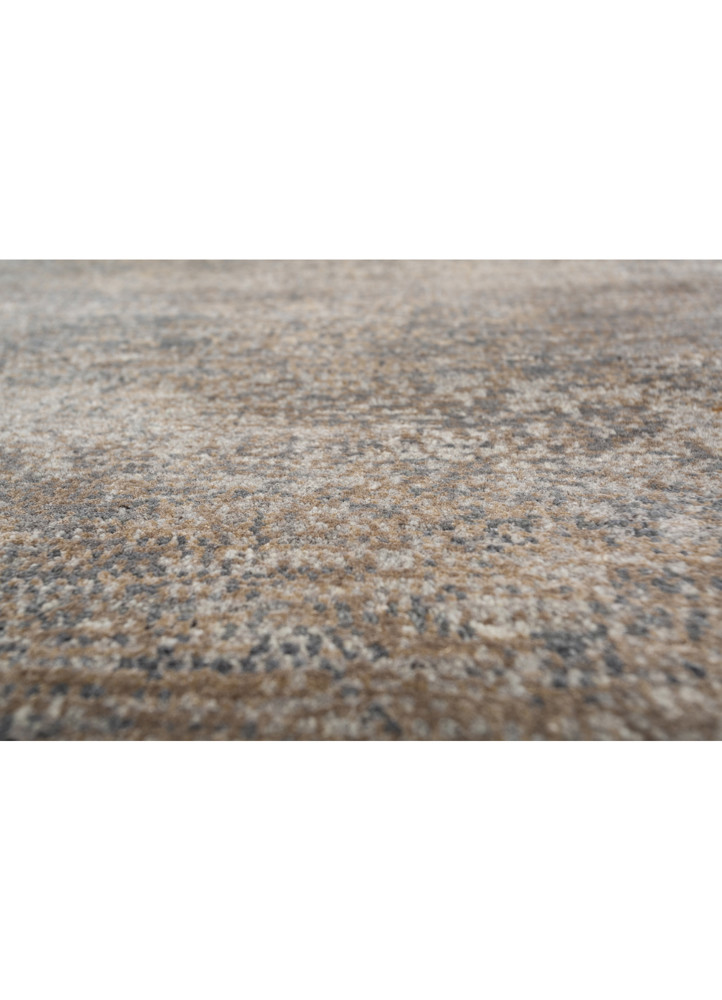 afterglow by kavi beige and brown wool and bamboo silk hand knotted Rug - CloseUp