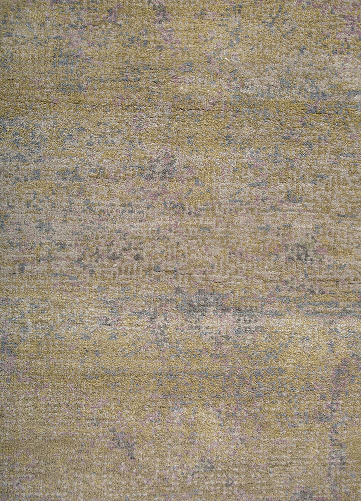 afterglow by kavi grey and black wool and bamboo silk hand knotted Rug - CloseUp