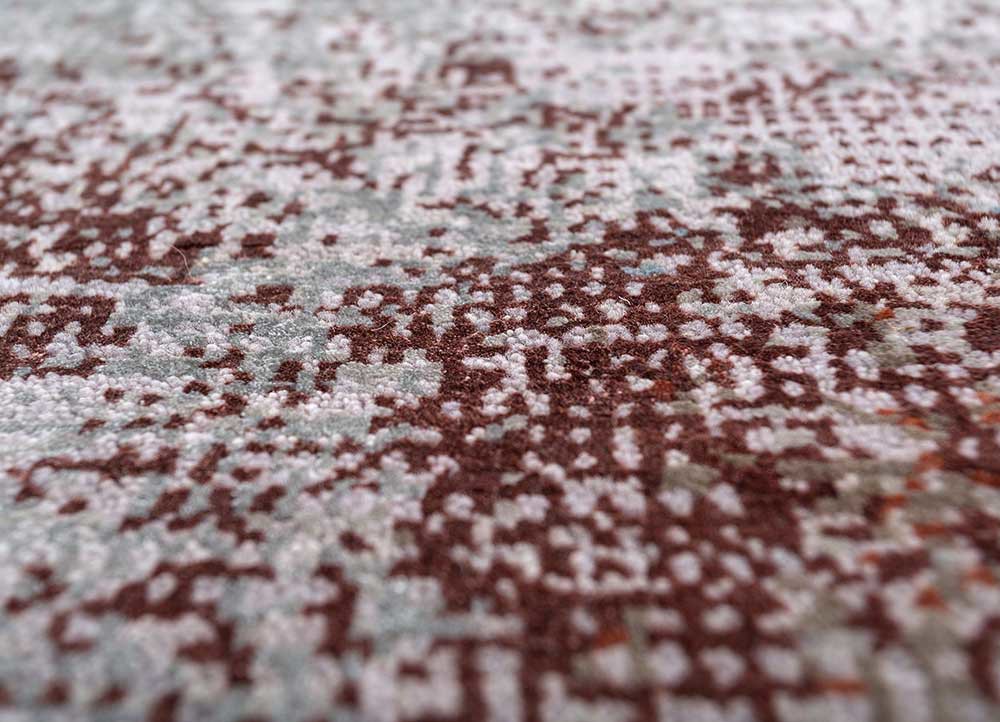 afterglow by kavi grey and black wool and bamboo silk hand knotted Rug - CloseUp