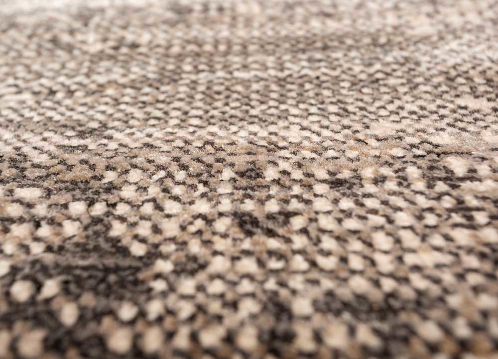 afterglow by kavi beige and brown wool and bamboo silk hand knotted Rug - CloseUp