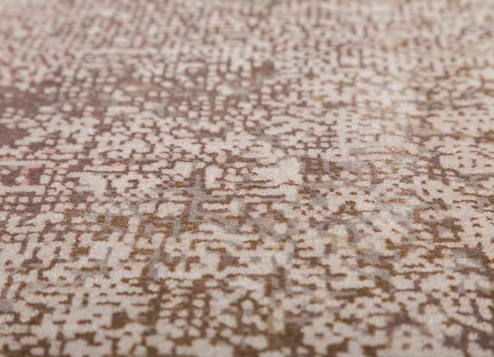 afterglow by kavi ivory wool and bamboo silk hand knotted Rug - CloseUp