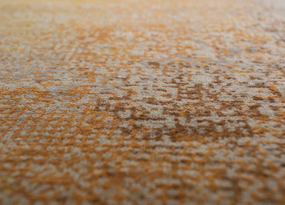 afterglow by kavi gold wool and bamboo silk hand knotted Rug - CloseUp